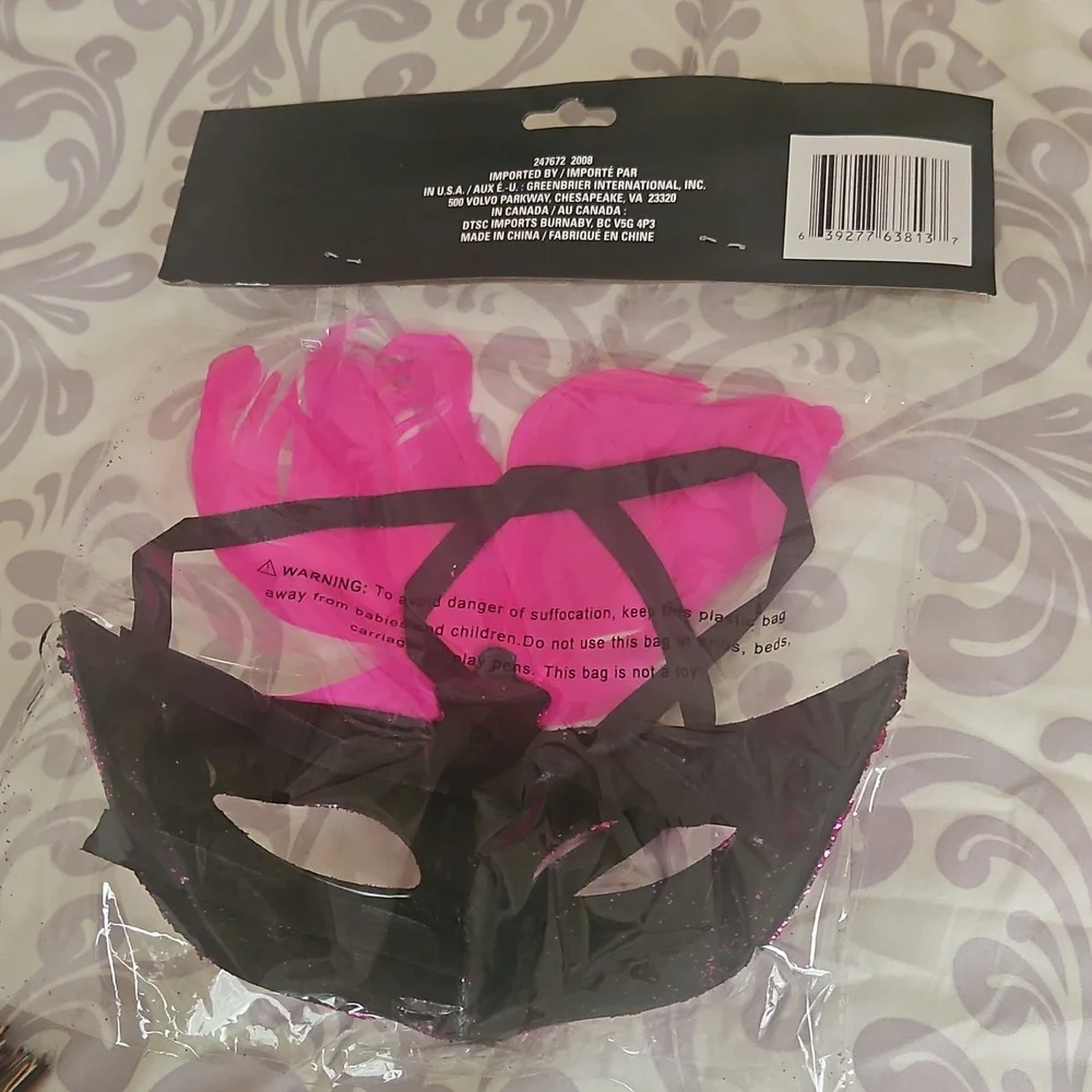 Masque Halloween Party Pink W Stones